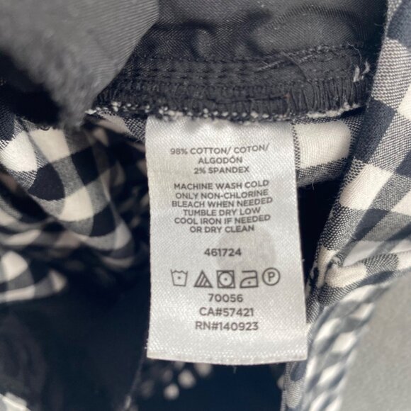 LOFT Pants Womens 4 Julie Riviera Black White Gingham Crop Capri Stretch Skinny - Picture 7 of 12